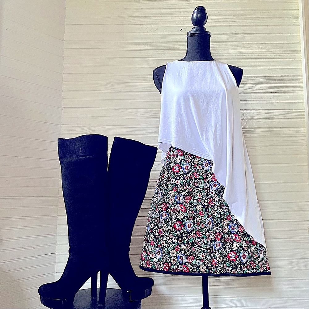 Susana Monaco | White Asymmetrical Tiered Tank